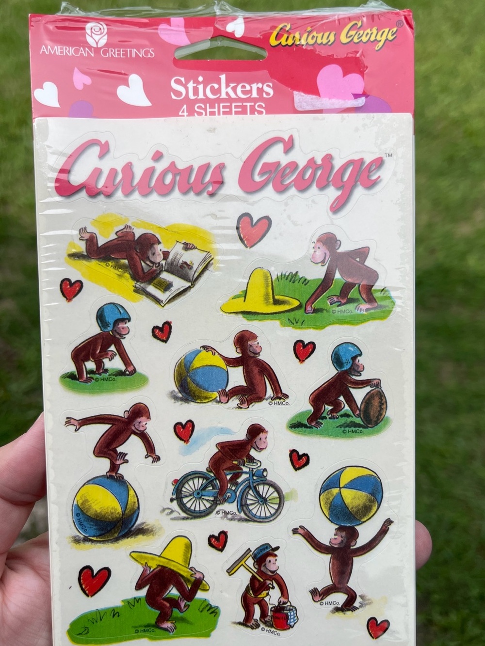 Vintage Curious George Stickers American Greetings 4 Sheets Sealed 1980s/1990s